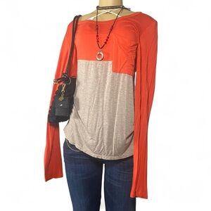 Women’s Bordeaux (Anthropologie) Colorblock Tunic Top – Size L